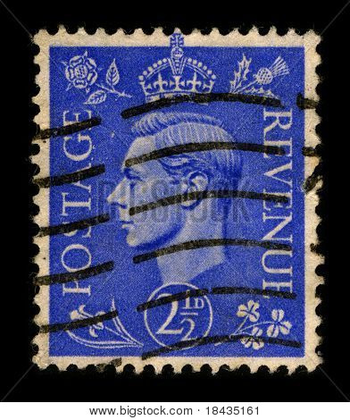 Storbritannien - CIRCA 1937:A stempel trykt i Storbritannien viser billedet portræt George VI (Albert 