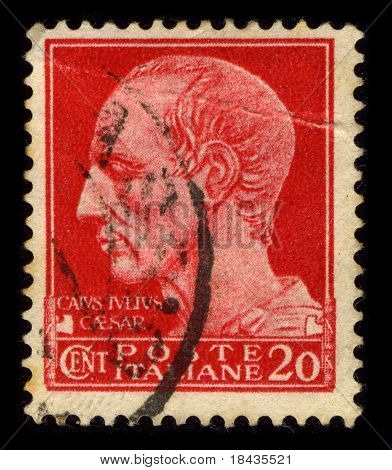 Italia-CIRCA 1929:A timbro stampato in Italia Mostra immagine del Gaius Julius Caesar (13 luglio 100 A.C. - 1
