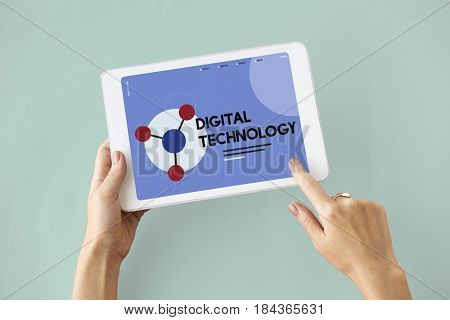 Digital Tablet connected with social network online community
