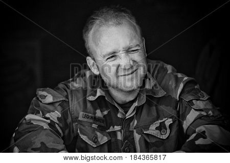 Kabul Afghanistan- circa 2011. Legionnaire of the French Foreign Legion in the moment of rest during the combat mission in Afghanistan.