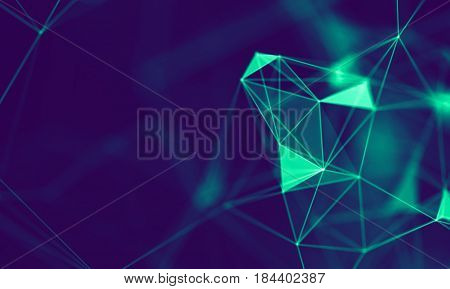 Abstract Blue Geometrical Background . Connection structure. Science background. Futuristic Technology HUD Element . onnecting dots and lines . Big data visualization Business .