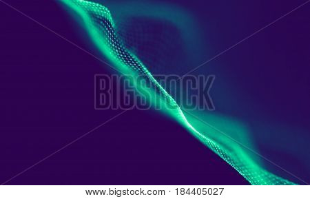 Abstract Blue Geometrical Background . Connection structure. Science background. Futuristic Technology HUD Element . onnecting dots and lines . Big data visualization Business .