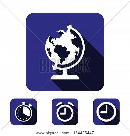 Earth globe icon stock vector illustration flat design