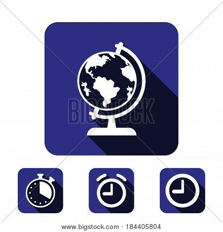 Earth globe icon stock vector illustration flat design