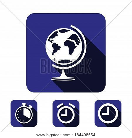 Earth globe icon stock vector illustration flat design