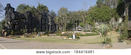 Asian Thai Women Travel And Shooting Photo At Viewpoint Of Suan Hin Pha Ngam Or Thailand's Kunming A