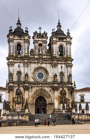 Alcobaca, Portugal - May 1, 2017: Catholic church Alcobaca - Medieval Roman Monastery