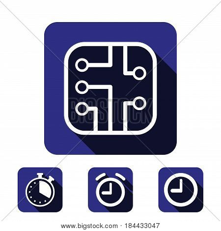 circuit board icon stock vector illustration flat design