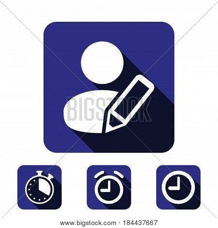 user pen icon stock vector illustration flat design