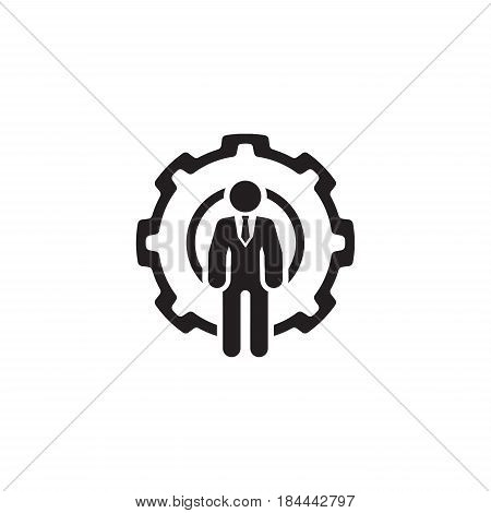 Global Support Icon. Flat Design. Business Concept. Isolated Illustration