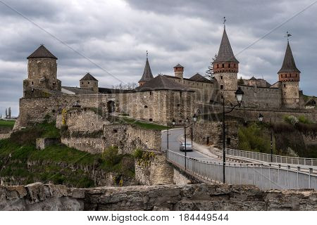 Old Castle in the Ancient City of Kamyanets-Podilsky, Ukraine.