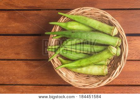 Brazilian Okra Into A Basket