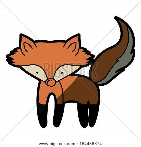 light colored hand drawn silhouette of fox with half shadow vector illustration