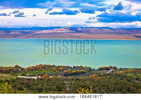 Vransko Lake And Landscape Aerial View