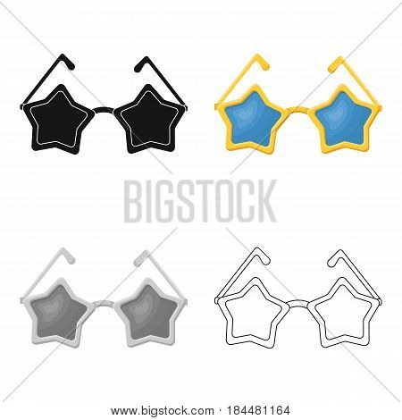 Glasses with stars.Fans single icon in cartoon  vector symbol stock illustration.