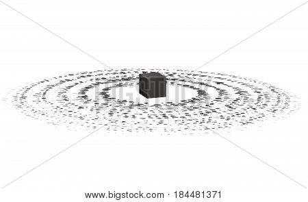 Holy Kaaba in Mecca. Hajj and umrah. Abstract illustration. Vector illustration