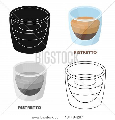 Ristretto glass.Different types of coffee single icon in cartoon style vector symbol stock illustration .