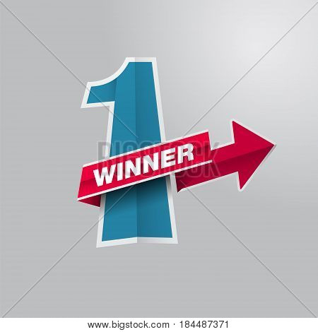 Number One Winner Flat Design info graphic