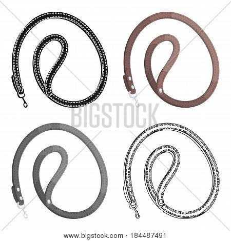 Leash for animals.Pet shop single icon in black style vector symbol stock illustration .