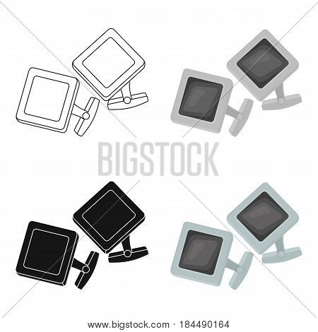 Cufflinks icon in cartoon style isolated on white background. Jewelry and accessories symbol vector illustration.