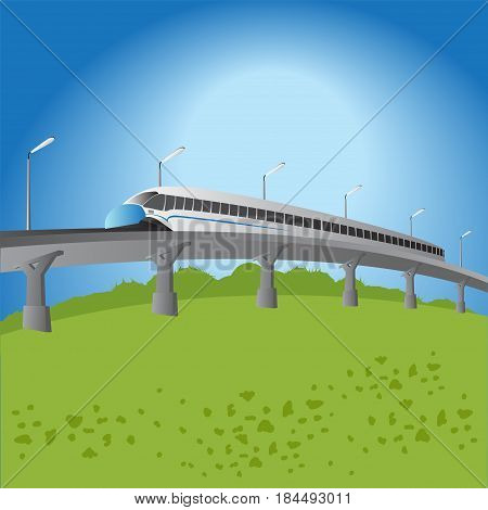 High-speed commuter train. vector illustration. background, convenient