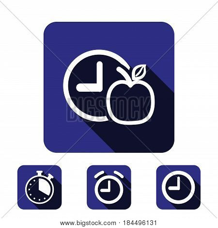 watch Apple Breakfast icon stock vector illustration flat design