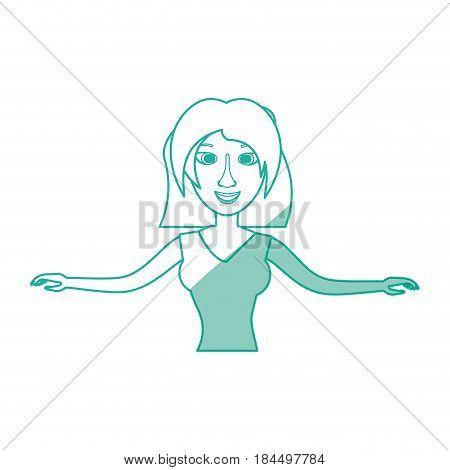 Woman celebrating cartoon icon vector illustration graphic design