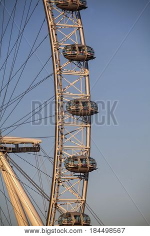 London, UK - 24 January 2017: The EDF Energy London Eye next to the river Thames, UK