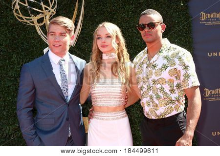 LOS ANGELES - APR 30:  Lucas Adams, Carrie Keegan, Kyler Pettis at the 44th Daytime Emmy Awards - Arrivals at the Pasadena Civic Auditorium on April 30, 2017 in Pasadena, CA