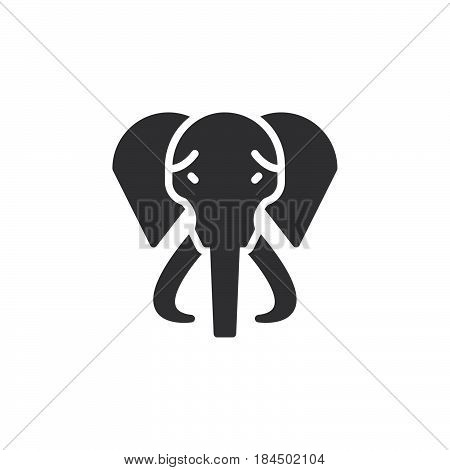 Elephant icon vector filled flat sign solid pictogram isolated on white. Symbol logo illustration. Pixel perfect