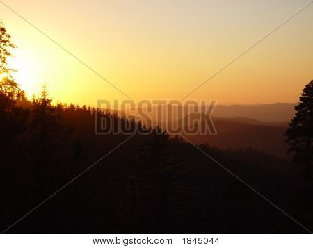 Zonsondergang Over Yosemite