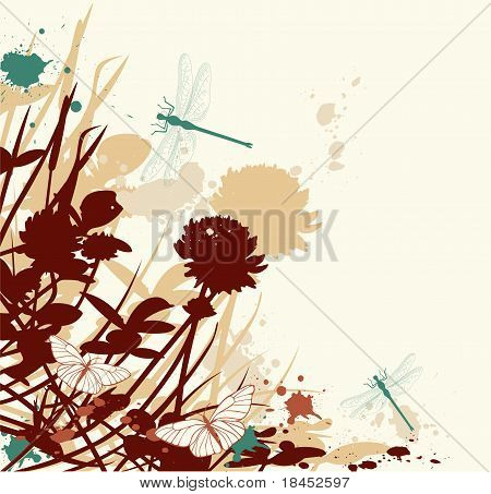 Retro blomstermotiver baggrund