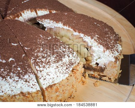 Banoffee pie, Selective focus and close up