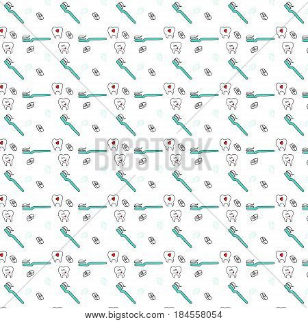 seamless pattern about teeth, vector pattern for clinic