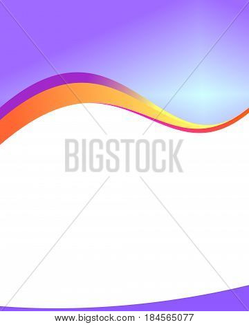 purple wave template with white background and orange shape