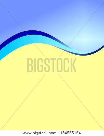 blue wave template with yellow and blue background