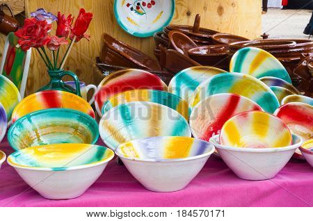 Traditional ceramic pottery in Trujillo Europa Spain