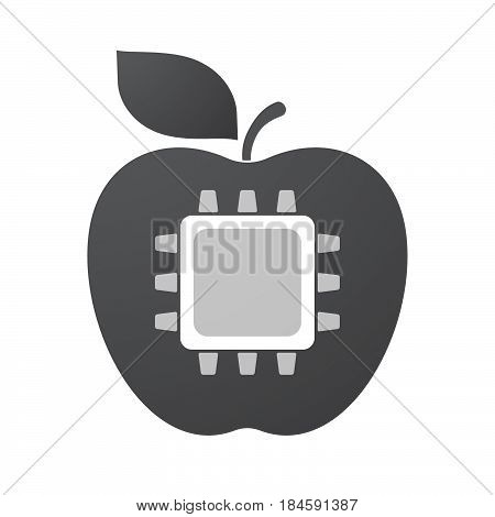 Isolated Apple Fruit With A Cpu