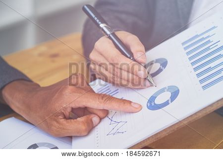 Looking for direction and inspiration, Business working at an office, Office desk table with computer, supplies, flower. Top view. Copy space for text