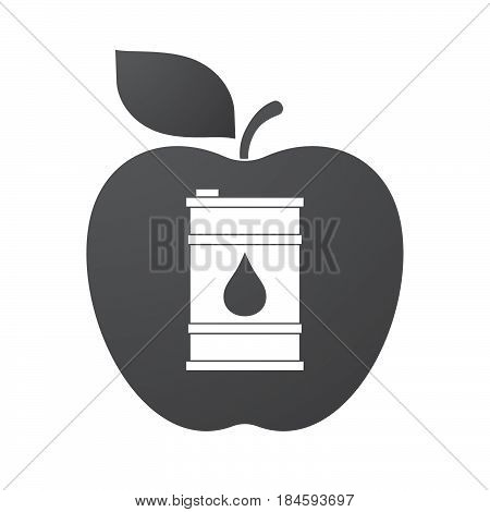Isolated Apple Fruit With A Barrel Of Oil