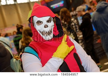 Moscow, Russia - April 23, 2017: People attend the Hinode Power Japan festival dedicated to Japanese culture, video games, comics, anime, manga, cosplay