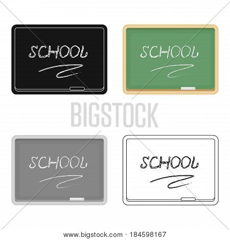 Blackboard with chalk and pointer . Board for classes.School And Education single icon in cartoon style vector symbol stock web illustration.