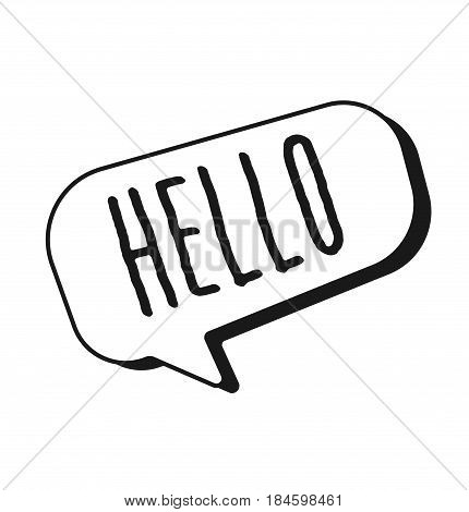 Hello speech bubble. Hello icon. Vector stock.