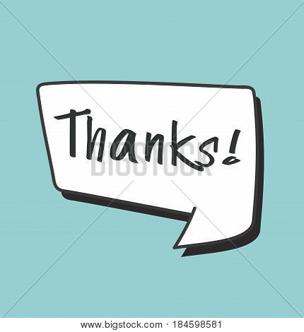 Thanks speech bubble. Thanks icon. Vector stock.