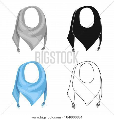 blue summer bandana from the sun.Bandana with knots on the ends.Scarves and shawls single icon in cartoon style vector symbol stock web illustration.