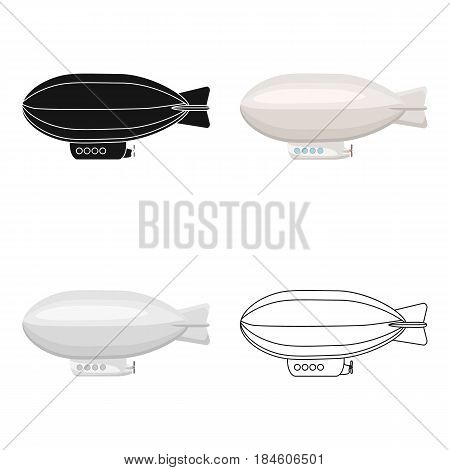 Airship, air transport for travel.Transport single icon in cartoon style vector symbol stock web illustration.