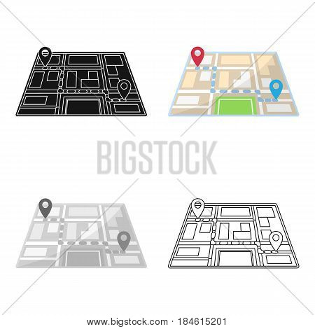 Map with the route taxi movement.Taxi station navigator for conveying passengers. Taxi station single icon in cartoon style vector symbol stock web illustration