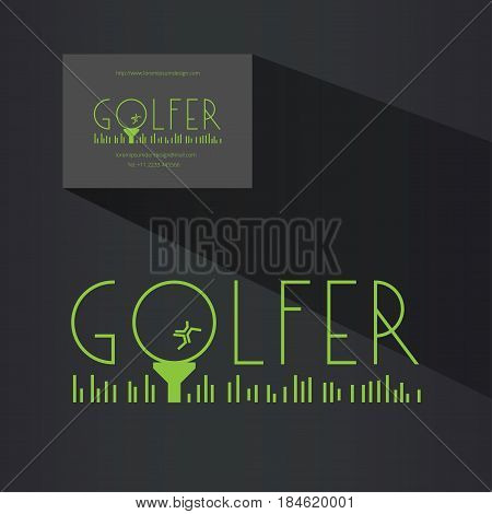 Business card design for golf club for players. Golfers - minimalistic logo, brand identity