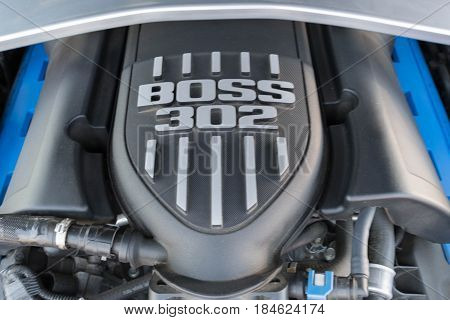 Ford Mustang Boss 302 Engine Fifth Generation On Display