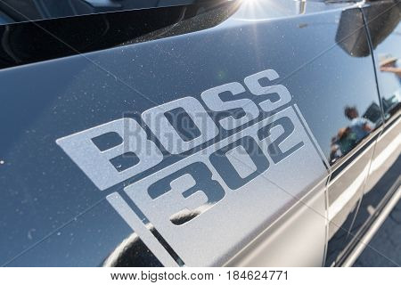Ford Mustang Boss 302 Emblem Fifth Generation On Display